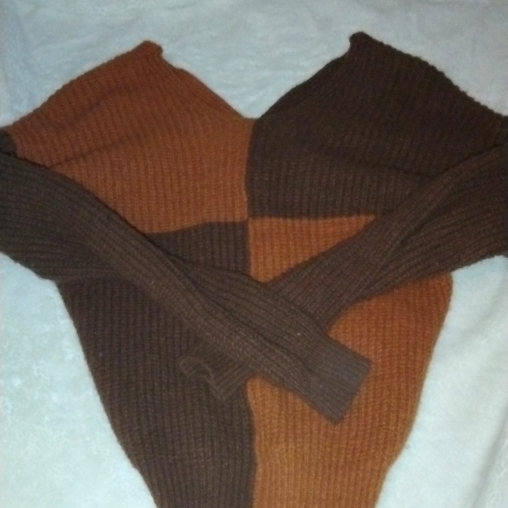 Target Brand Sweater, Open/Cross back, Two brown shades, Small